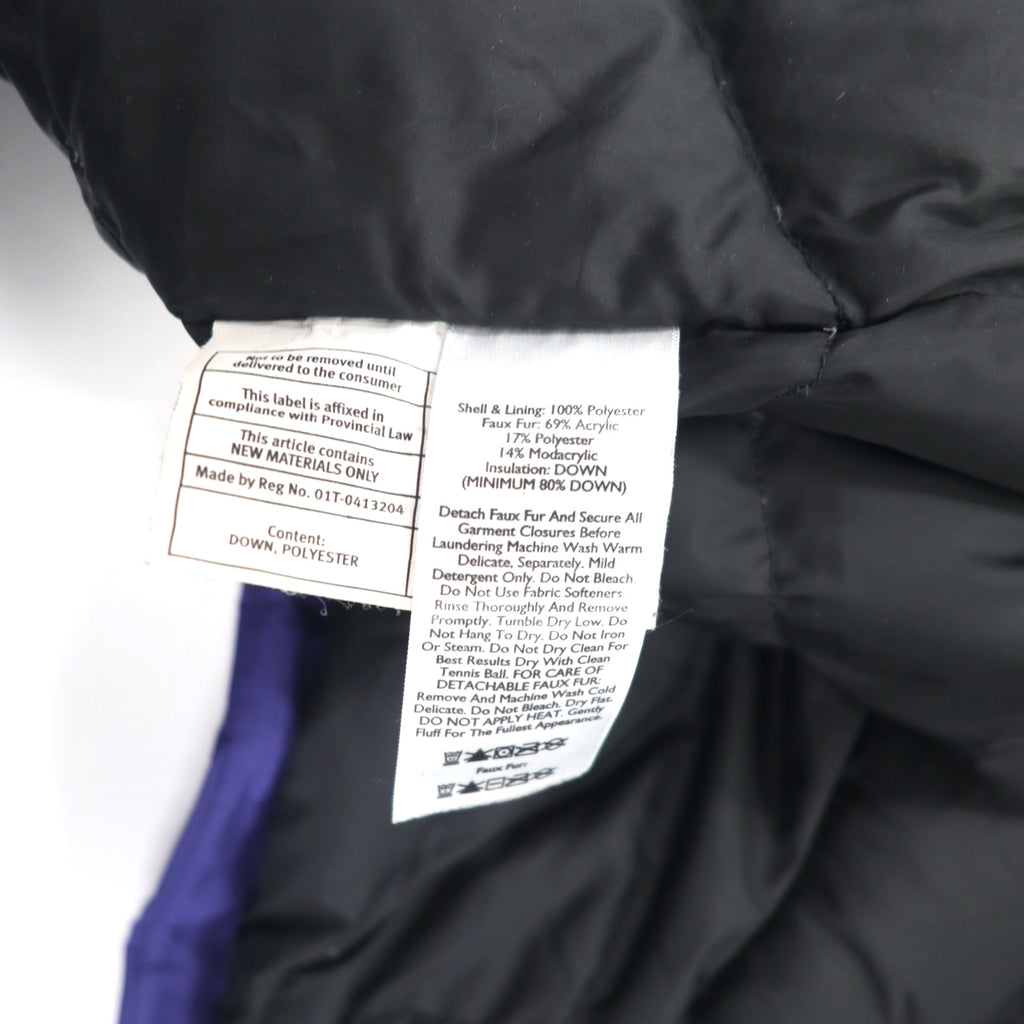 Eddie Bauer Weather Edge Down Parka Down Coat L Navy Polyester Fur Detachable WEATHER EDGE