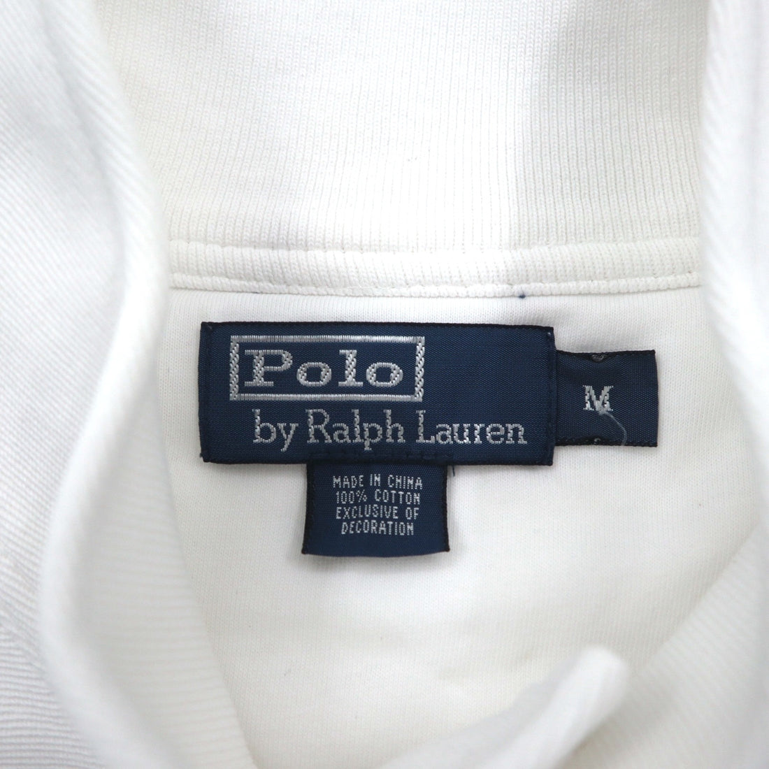 Polo Ralph Lauren 90s Stand Collar Zip Up Jacket, Medium, White Cotton