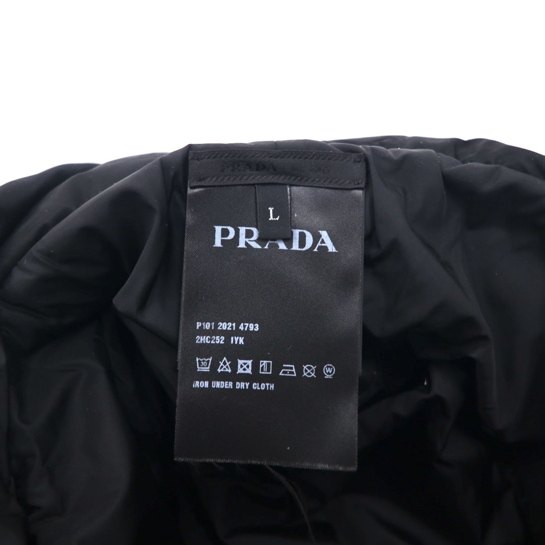 PRADA Padded Re-Nylon Bucket Hat, Quilted, Logo Print, 22AW, 2HC252