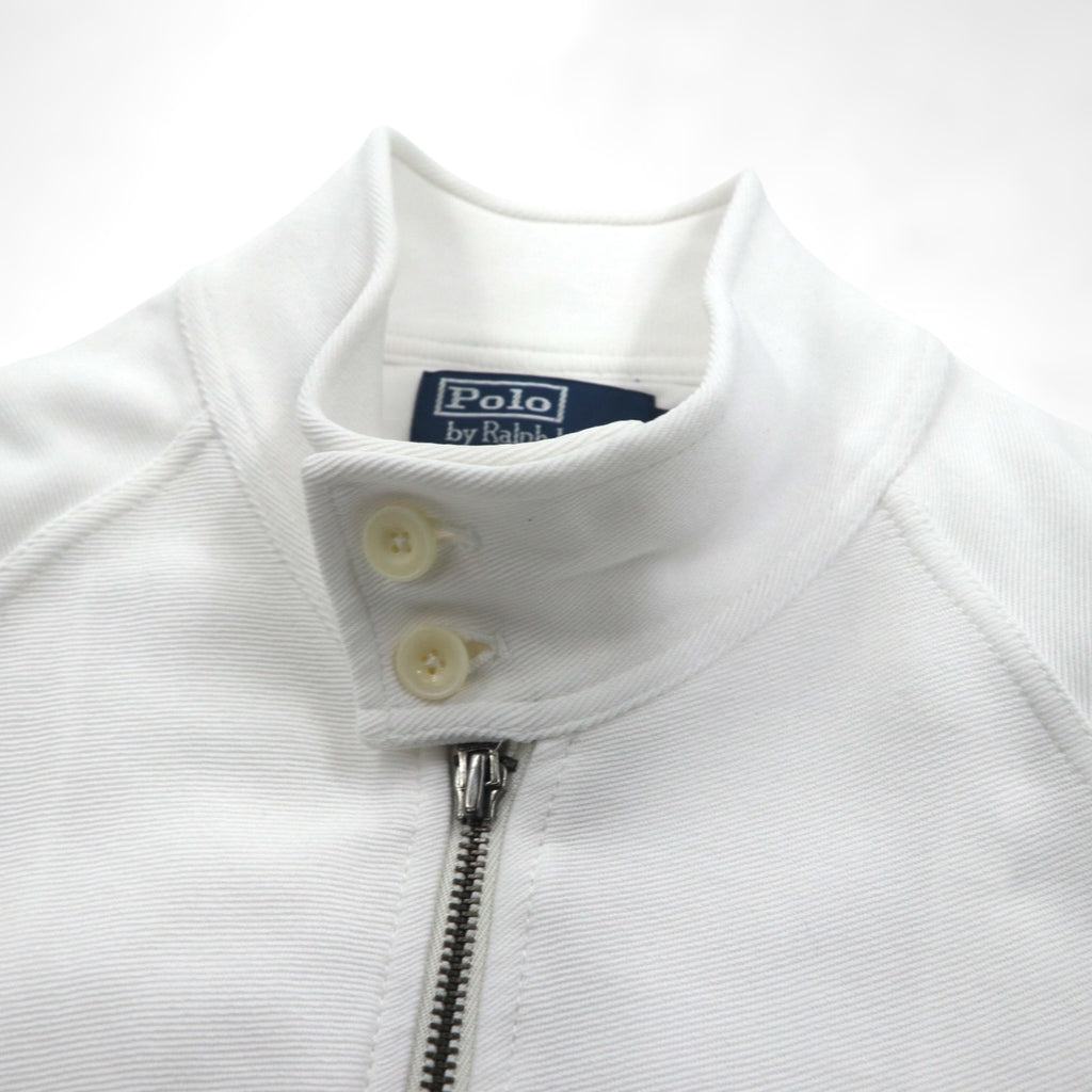 Polo Ralph Lauren 90s Stand Collar Zip Up Jacket, Medium, White Cotton