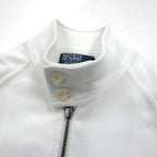 Polo Ralph Lauren 90s Stand Collar Zip Up Jacket, Medium, White Cotton