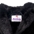 Monterey USA 90's Faux Fur Jacket Fur Coat 10 Black Acrylic