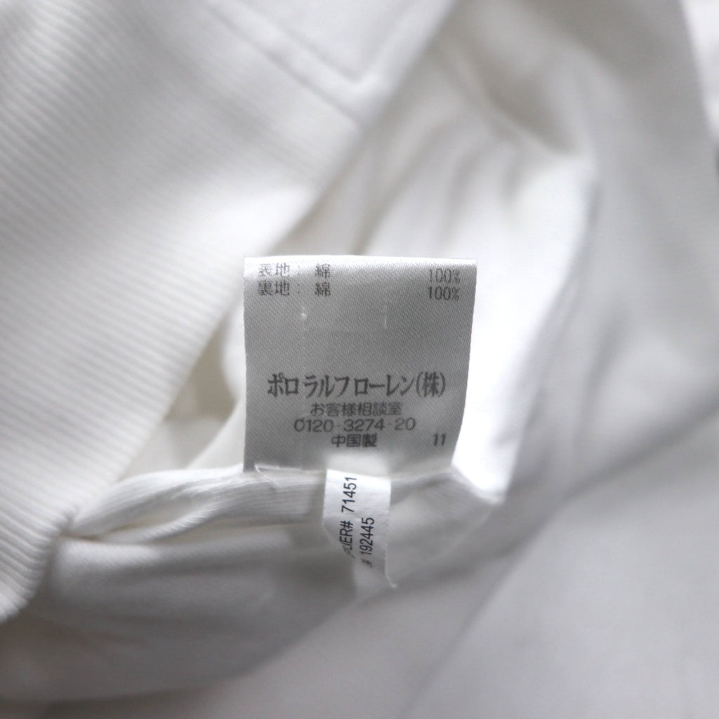 Polo Ralph Lauren 90s Stand Collar Zip Up Jacket, Medium, White Cotton