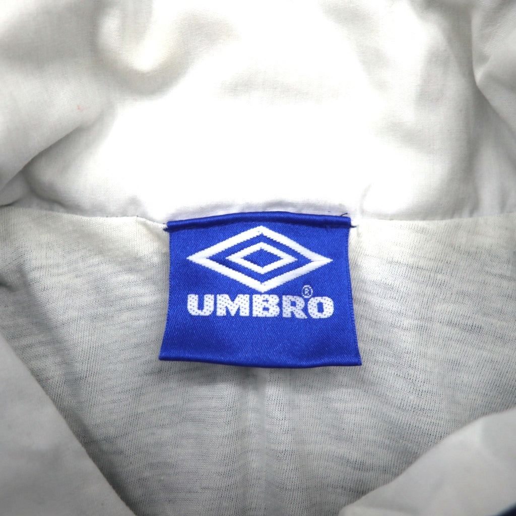 UMBRO 00年代 ハーフジップ アノラックジャケット XL ネイビー ワンポイントロゴ カンガルーポケット