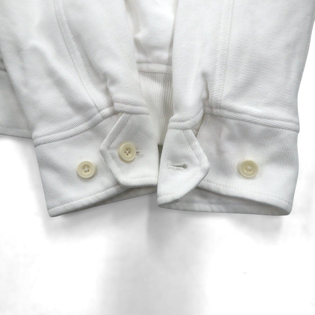 Polo Ralph Lauren 90s Stand Collar Zip Up Jacket, Medium, White Cotton