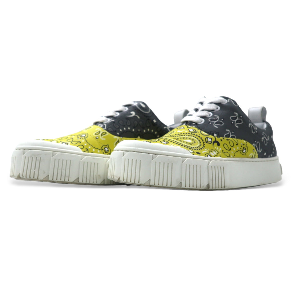PIERRE HARDY Olly Sneakers 23cm Yellow Gray Bandana Pattern Leather GREY-YELLOW BANDANA Made in Portugal