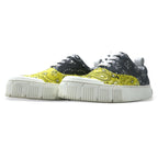 PIERRE HARDY Olly Sneakers 23cm Yellow Gray Bandana Pattern Leather GREY-YELLOW BANDANA Made in Portugal