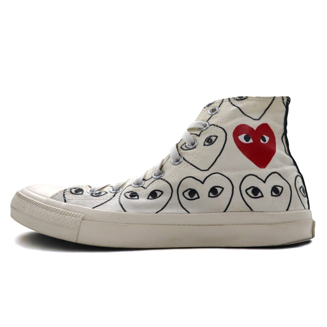 PLAY COMME des GARCONS × CONVERSE Chuck Taylor Hi Sneakers 27cm White Canvas 1CL703