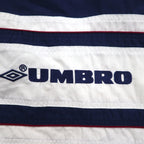 UMBRO 00年代 ハーフジップ アノラックジャケット XL ネイビー ワンポイントロゴ カンガルーポケット