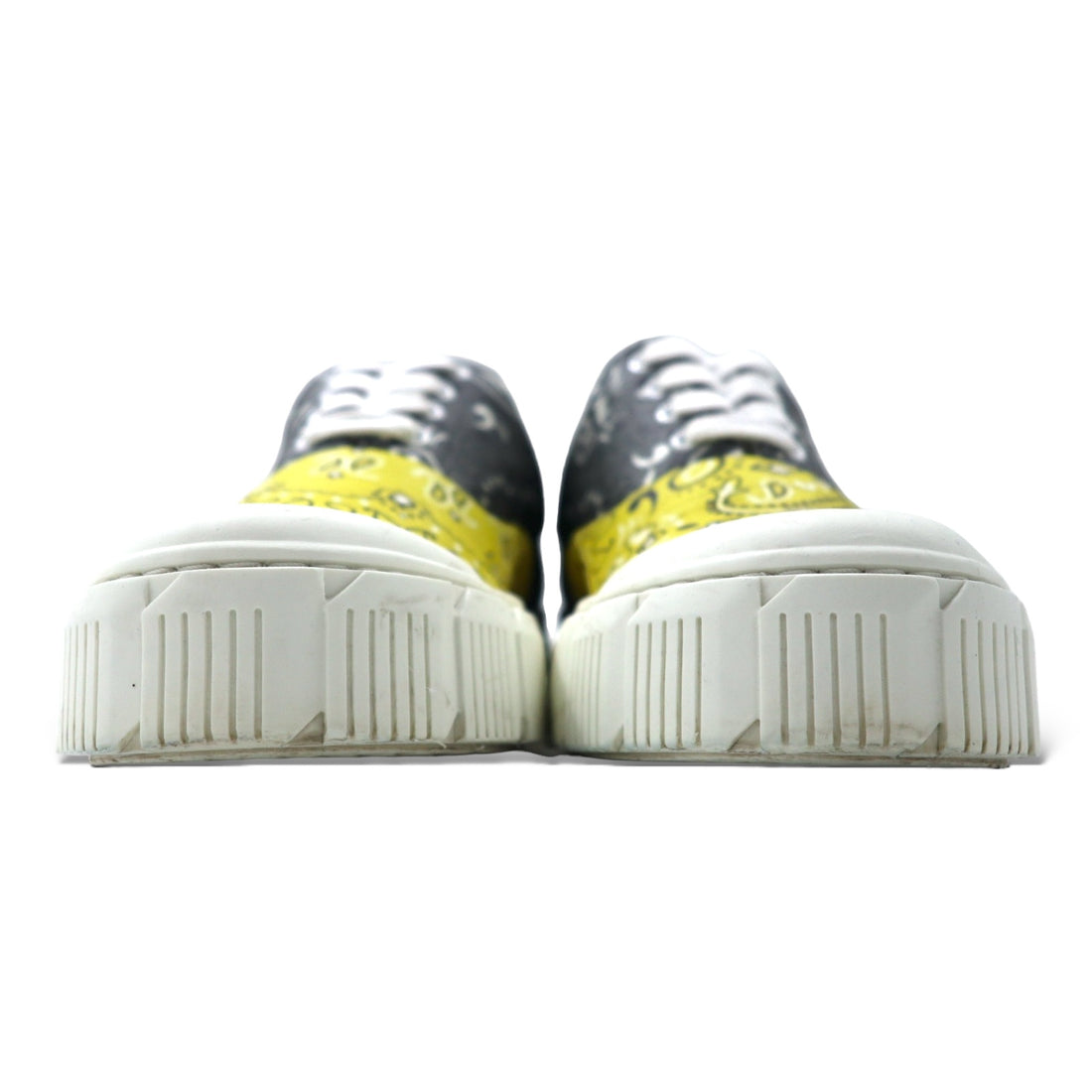 PIERRE HARDY Olly Sneakers 23cm Yellow Gray Bandana Pattern Leather GREY-YELLOW BANDANA Made in Portugal