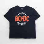 AC/DC 00s Rock Band T-Shirt Band Tee XL Black Cotton HIGH VOLTAGE