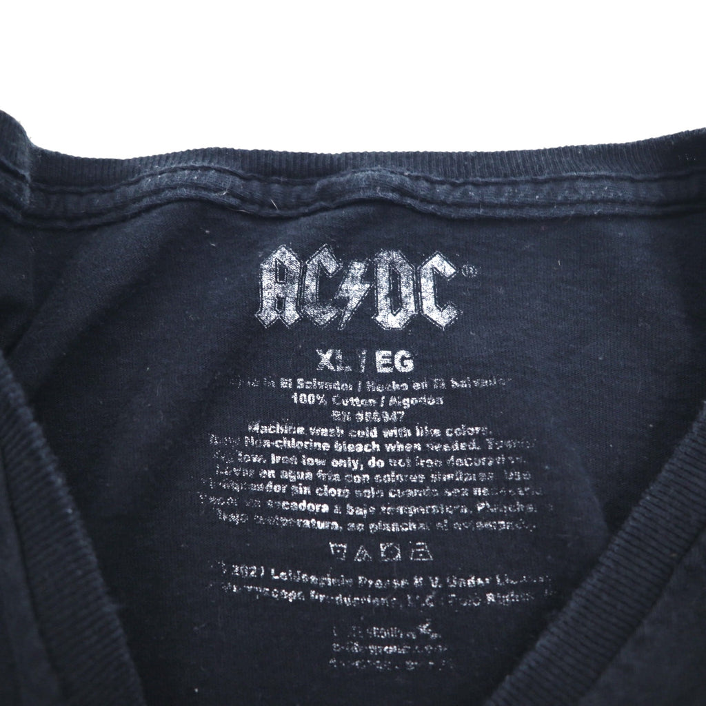 AC/DC 00s Rock Band T-Shirt Band Tee XL Black Cotton HIGH VOLTAGE