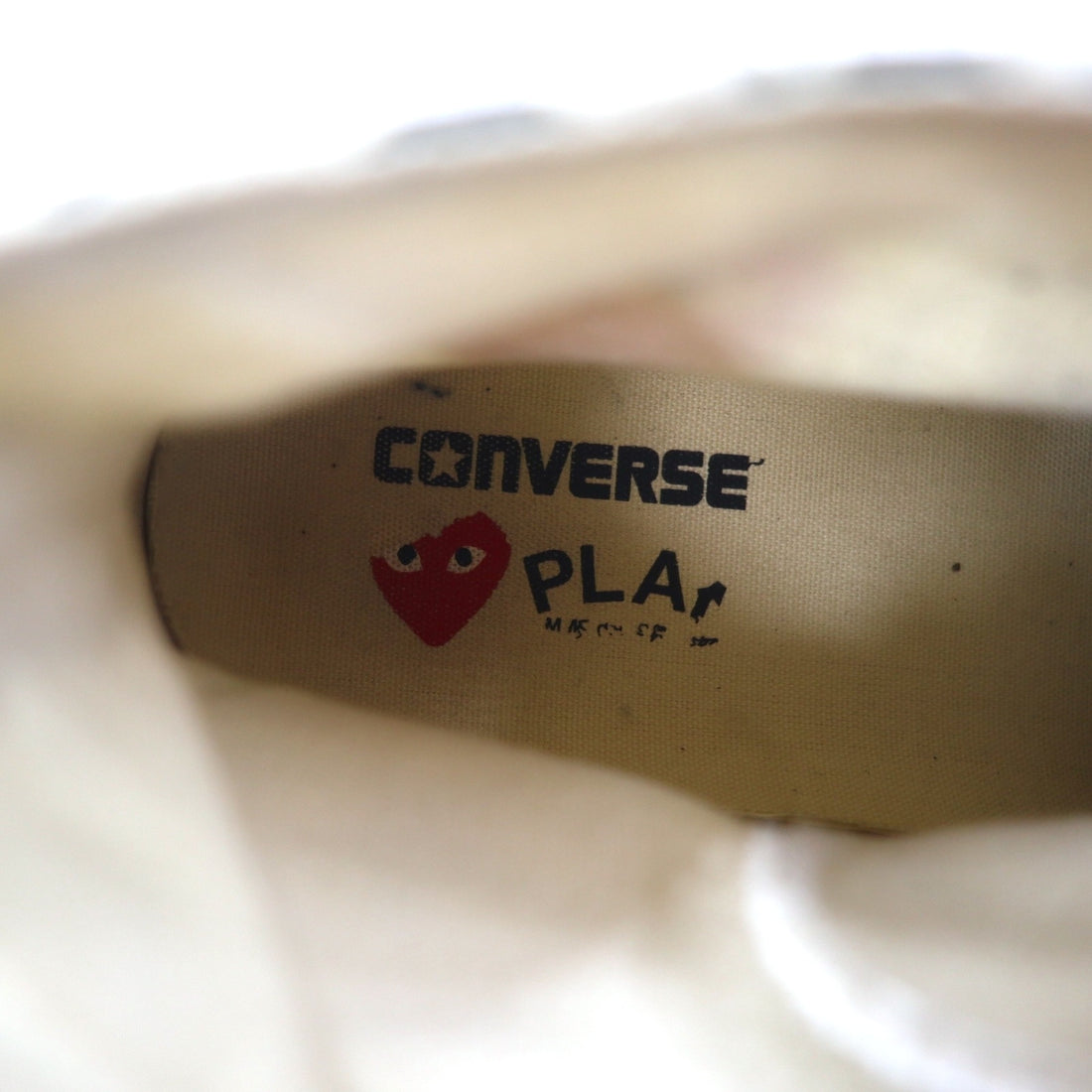 PLAY COMME des GARCONS × CONVERSE Chuck Taylor Hi Sneakers 27cm White Canvas 1CL703