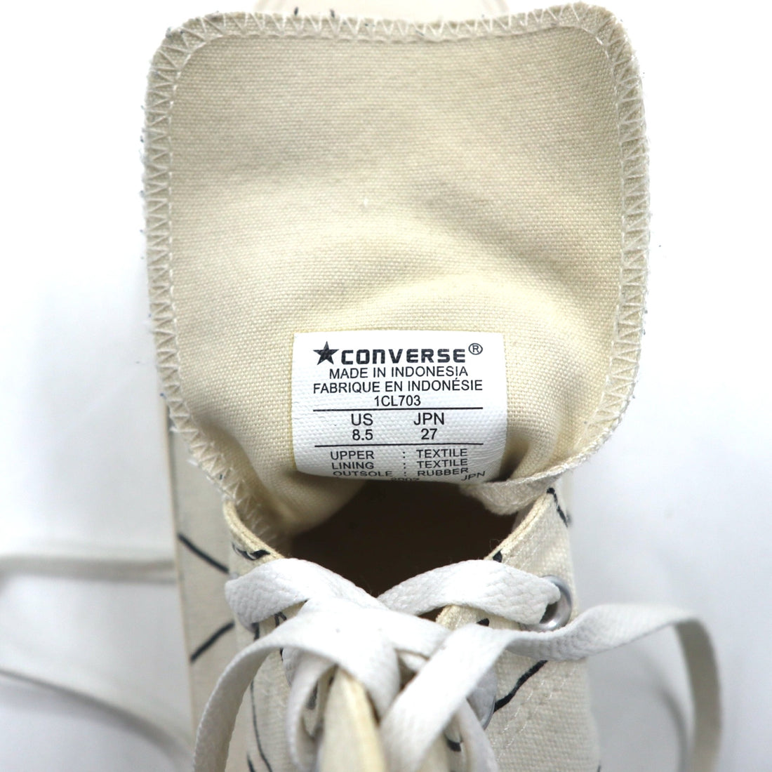 PLAY COMME des GARCONS × CONVERSE Chuck Taylor Hi Sneakers 27cm White Canvas 1CL703