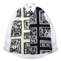 Vintage 90s Japan Made Retro Shirt 90s SUNPATIO Poly Shirt FREE White All-over Pattern Made in Japan
