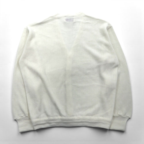 80s USA Vintage Cardigan LORD JEFF L White Acrylic Made in