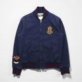 Polo by Ralph Lauren 90s Swing Top Sports Jacket, Blouson, Medium, Navy, Talon Zip, Ribbed Lines