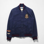 Polo by Ralph Lauren 90s Swing Top Sports Jacket, Blouson, Medium, Navy, Talon Zip, Ribbed Lines