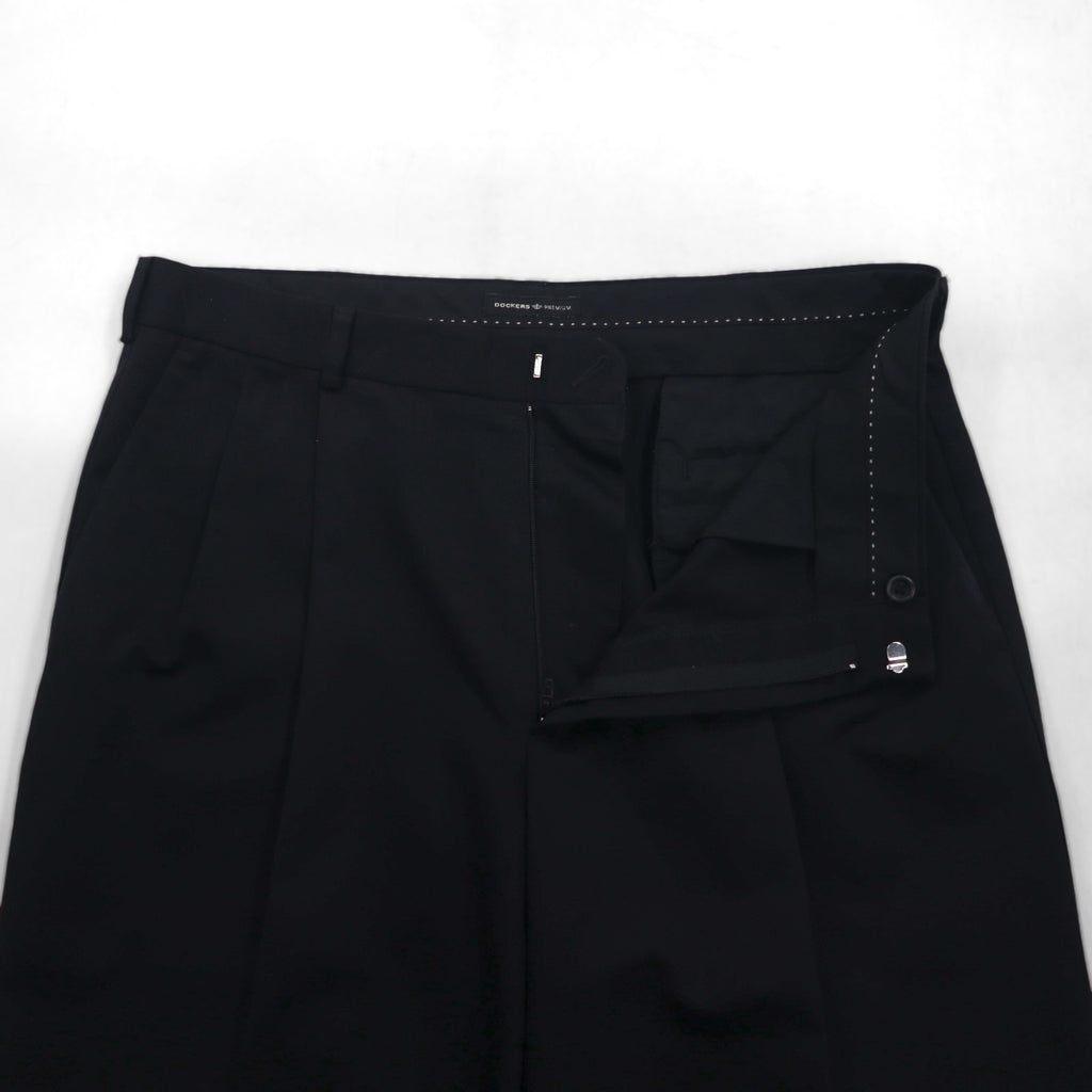 DOCKERS PREMIUM ( Levi's ) リラックスフィット 2タック ワイド チノパンツ L ネイビー コットン