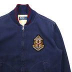 Polo by Ralph Lauren 90s Swing Top Sports Jacket, Blouson, Medium, Navy, Talon Zip, Ribbed Lines