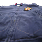 Polo by Ralph Lauren 90s Swing Top Sports Jacket, Blouson, Medium, Navy, Talon Zip, Ribbed Lines