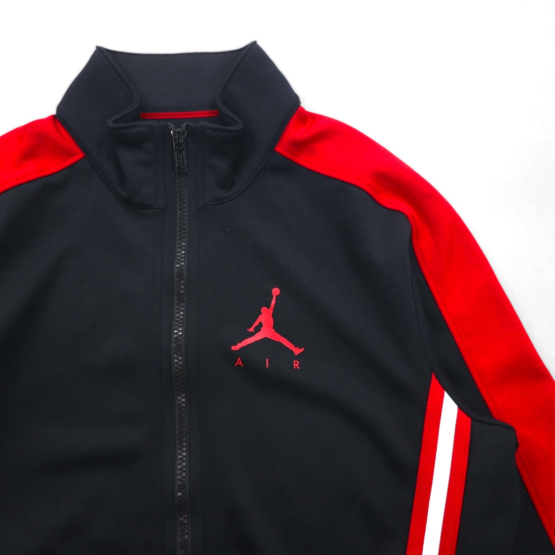 JORDAN BRAND (NIKE) Double-Zip Track Jacket, Size Small, Black and Red, Jumpman