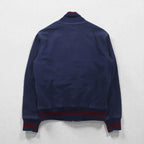 Polo by Ralph Lauren 90s Swing Top Sports Jacket, Blouson, Medium, Navy, Talon Zip, Ribbed Lines