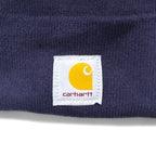 carhartt USA製 ビーニー ニット帽 ONE ネイビー アクリル ロゴ
