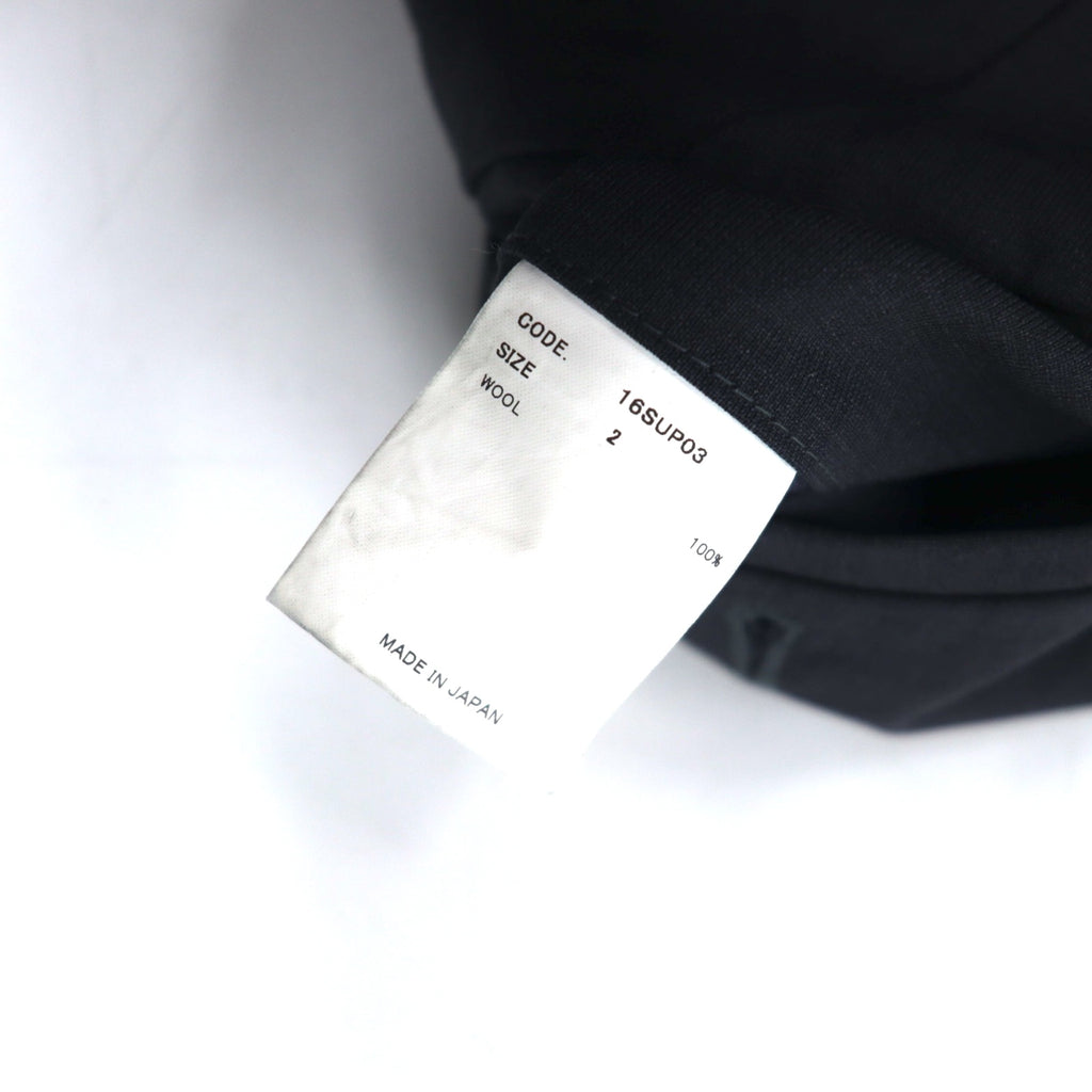 URU Zip Slit Easy Slacks Pants M Navy Wool Tapered 16SUP03 Made in Japan