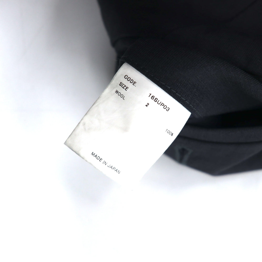URU Zip Slit Easy Slacks Pants M Navy Wool Tapered 16SUP03 Made in Japan