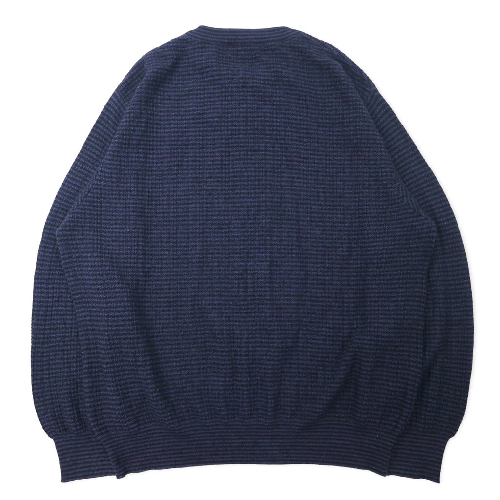Lungarno Italian Cable Knit Sweater L Navy Acrylic Wool