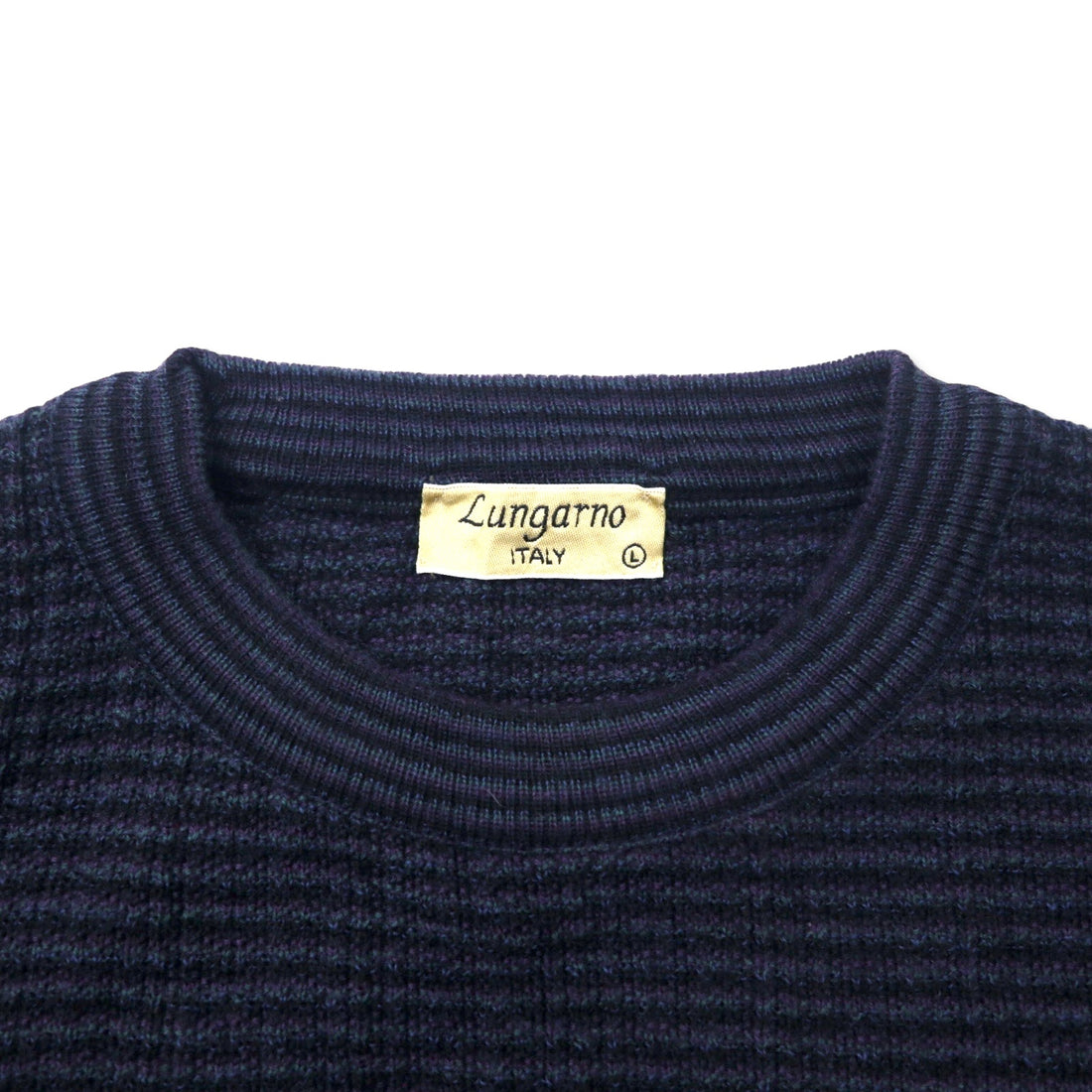 Lungarno Italian Cable Knit Sweater L Navy Acrylic Wool