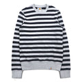 Carhartt Crew Neck Sweatshirt S Grey Striped Cotton Made in Turkey