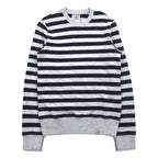 Carhartt Crew Neck Sweatshirt S Grey Striped Cotton Made in Turkey