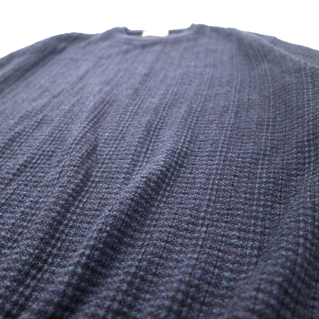 Lungarno Italian Cable Knit Sweater L Navy Acrylic Wool