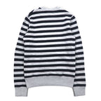Carhartt Crew Neck Sweatshirt S Grey Striped Cotton Made in Turkey