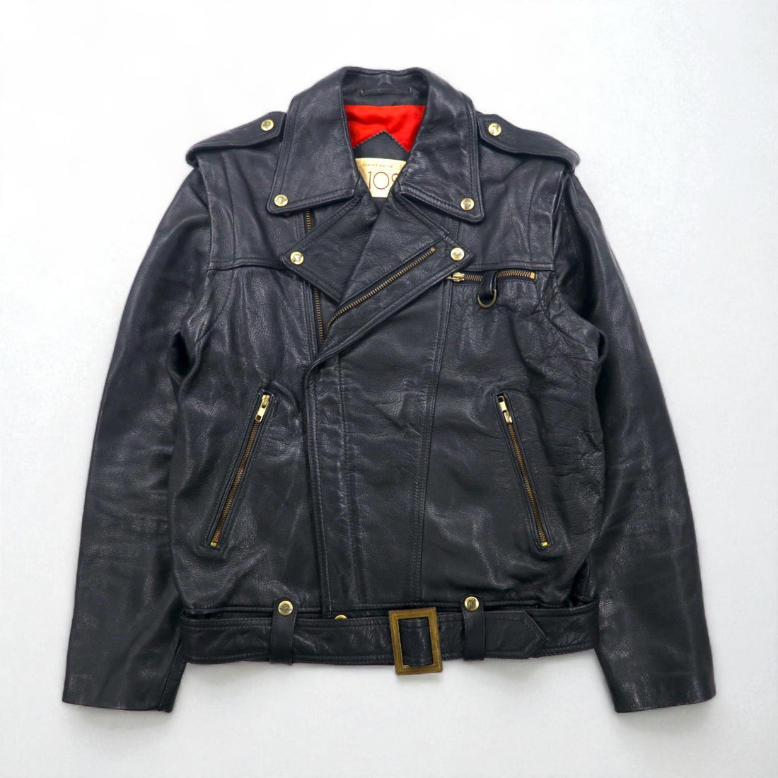 LEATHER AND FUR 102 コンバーチブル 2WAY ダブル ライダース レザージャケット ベスト M 牛革 アーム着脱可