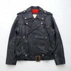 LEATHER AND FUR 102 Convertible 2-Way Double Rider Leather Jacket/Vest, Size M, Cowhide Leather with Detachable Arms