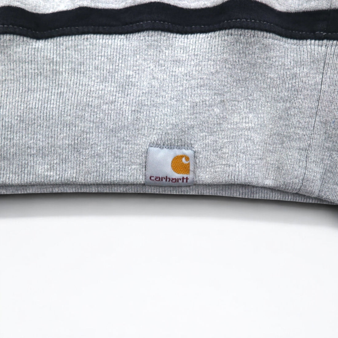Carhartt Crew Neck Sweatshirt S Grey Striped Cotton Made in Turkey