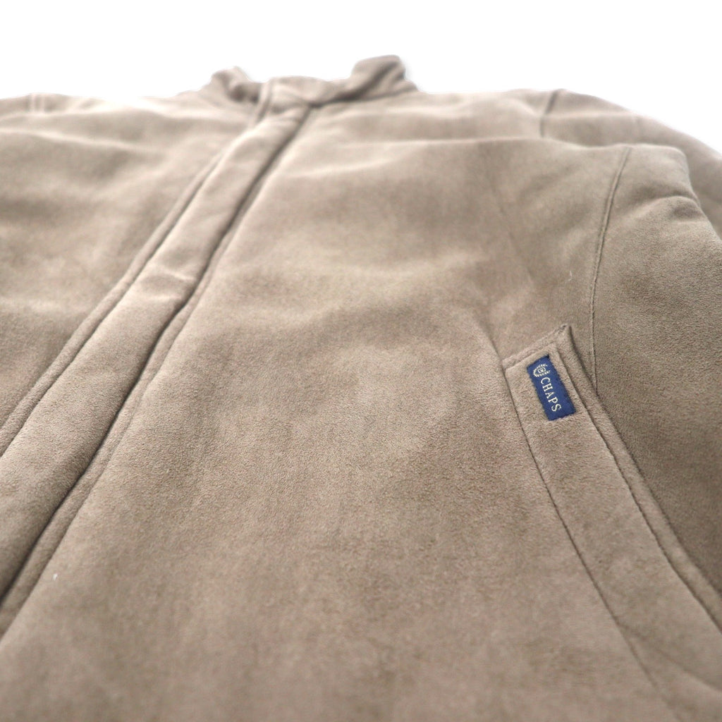 CHAPS Faux Suede Leather Insulation Jacket Coat Filling L Beige Polyester