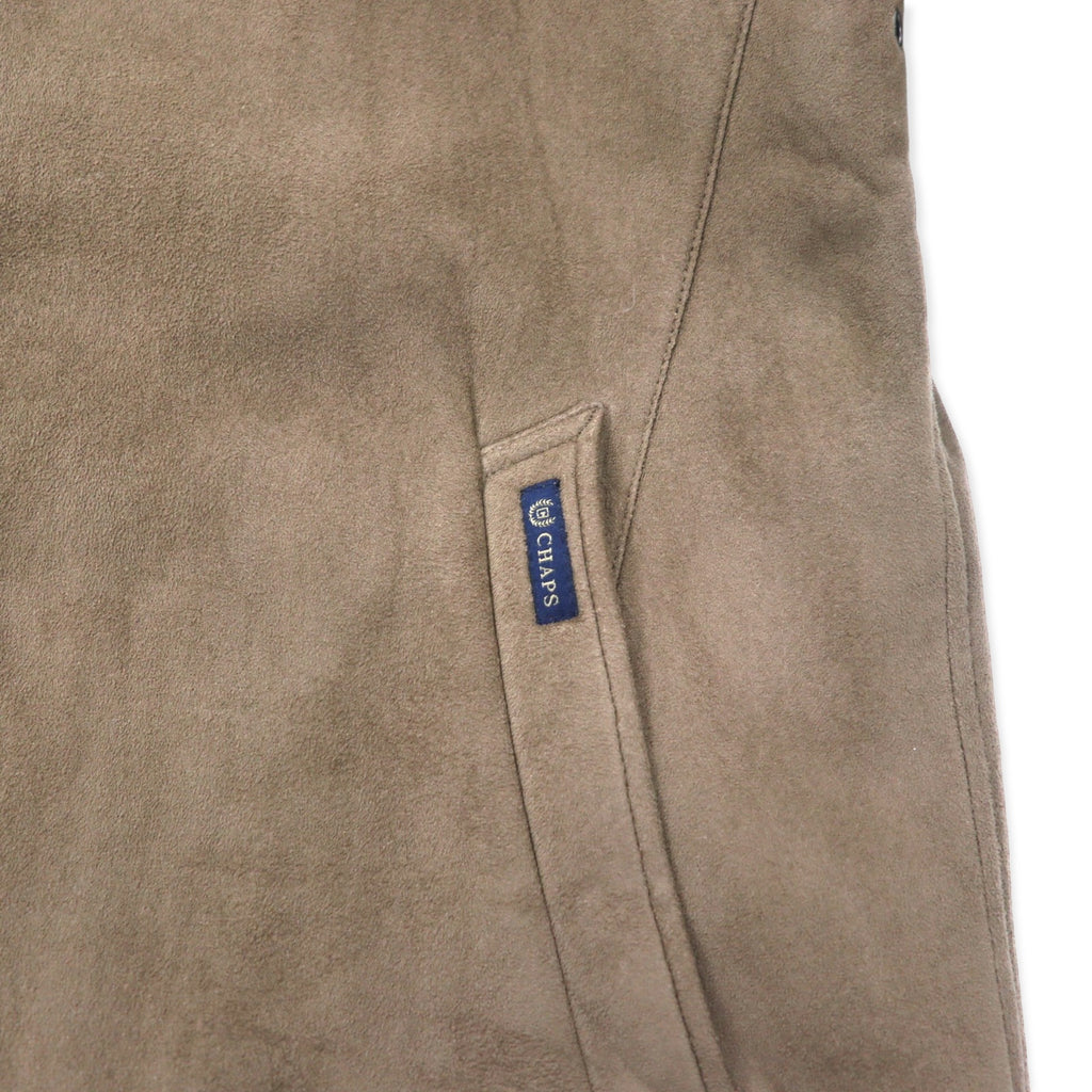CHAPS Faux Suede Leather Insulation Jacket Coat Filling L Beige Polyester