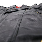 LEATHER AND FUR 102 Convertible 2-Way Double Rider Leather Jacket/Vest, Size M, Cowhide Leather with Detachable Arms
