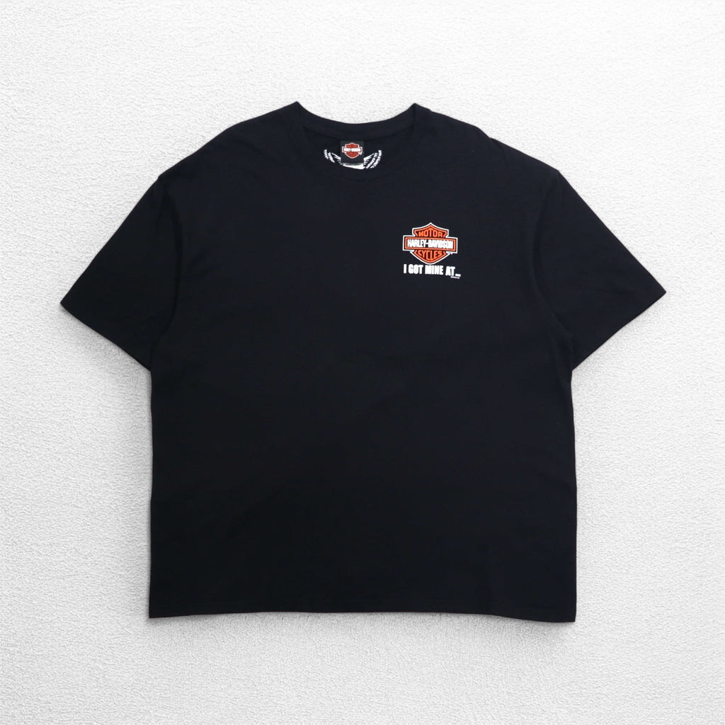 HARLEY DAVIDSON Skull Back Print T-Shirt 3XL Black Cotton BLACK JACK Made in Nicaragua