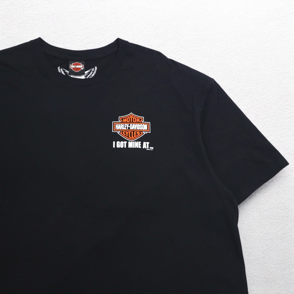 HARLEY DAVIDSON Skull Back Print T-Shirt 3XL Black Cotton BLACK JACK Made in Nicaragua