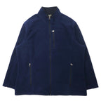 日本然リトテ-古着オンライン-Eddie Bauer カナダ製 フルジップ フリースジャケット XL ネイビー ポリエステル ワンポイントロゴ刺繍-Eddie Bauer Canada MADE FLEECE Jacket XL Navy Polyester One Point Logo Embroidery