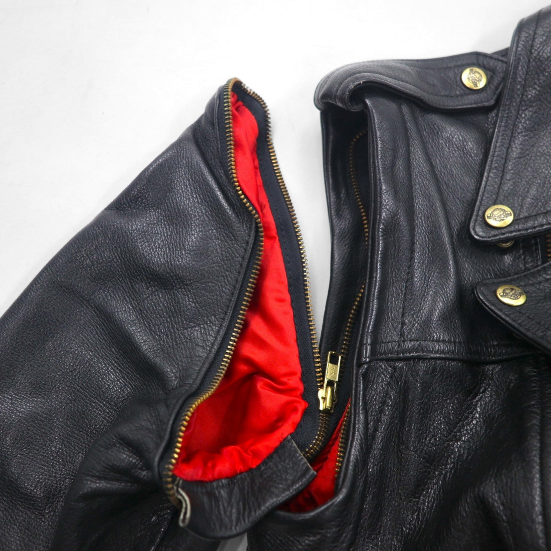 LEATHER AND FUR 102 Convertible 2-Way Double Rider Leather Jacket/Vest, Size M, Cowhide Leather with Detachable Arms