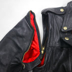 LEATHER AND FUR 102 Convertible 2-Way Double Rider Leather Jacket/Vest, Size M, Cowhide Leather with Detachable Arms