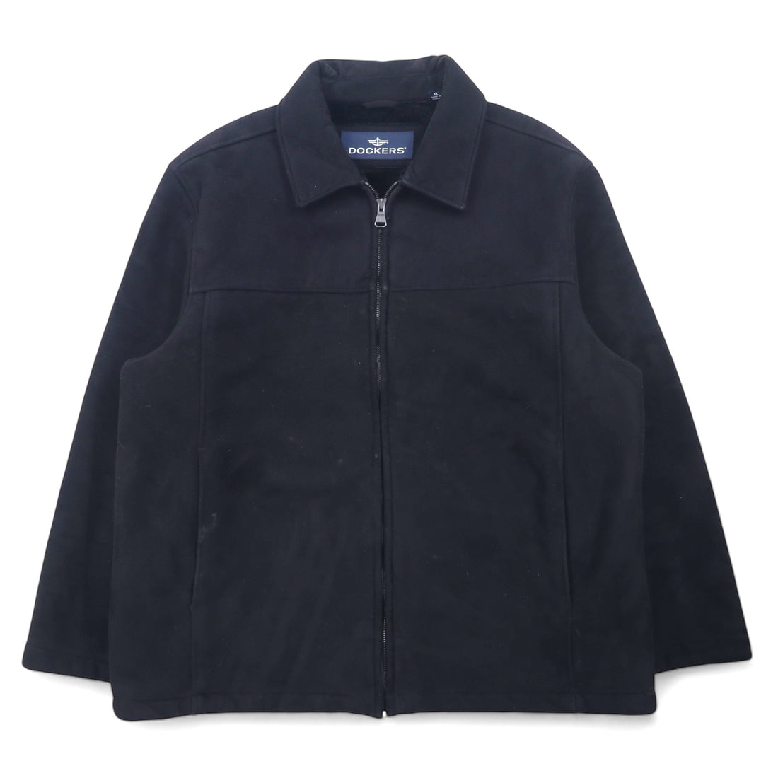日本然リトテ-古着オンライン-DOCKERS 90年代 フェイク ムートンジャケット XL ブラック ポリエステル-DOCKERS 90's Fake Shearling Jacket XL Black Polyester