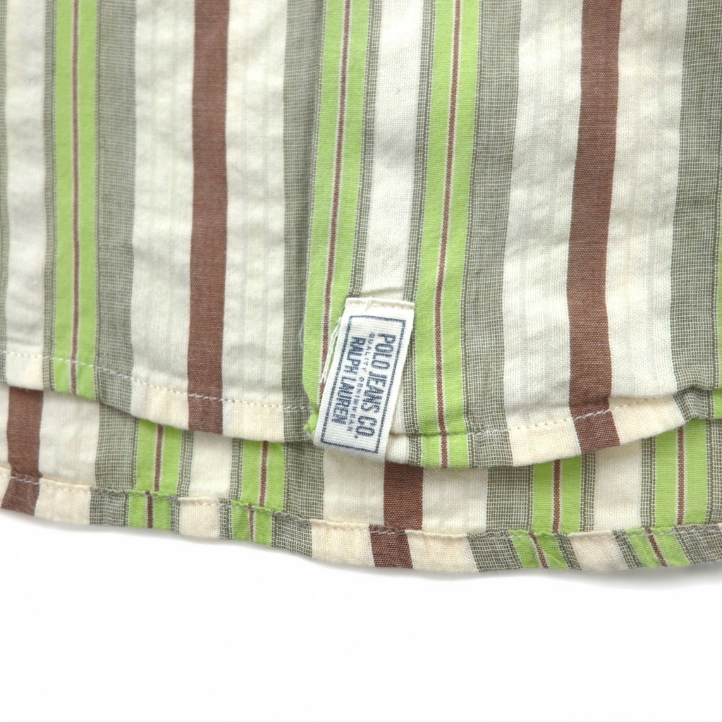 POLO JEANS CO. RALPH LAUREN 90s Multi-stripe shirt L Green Cotton