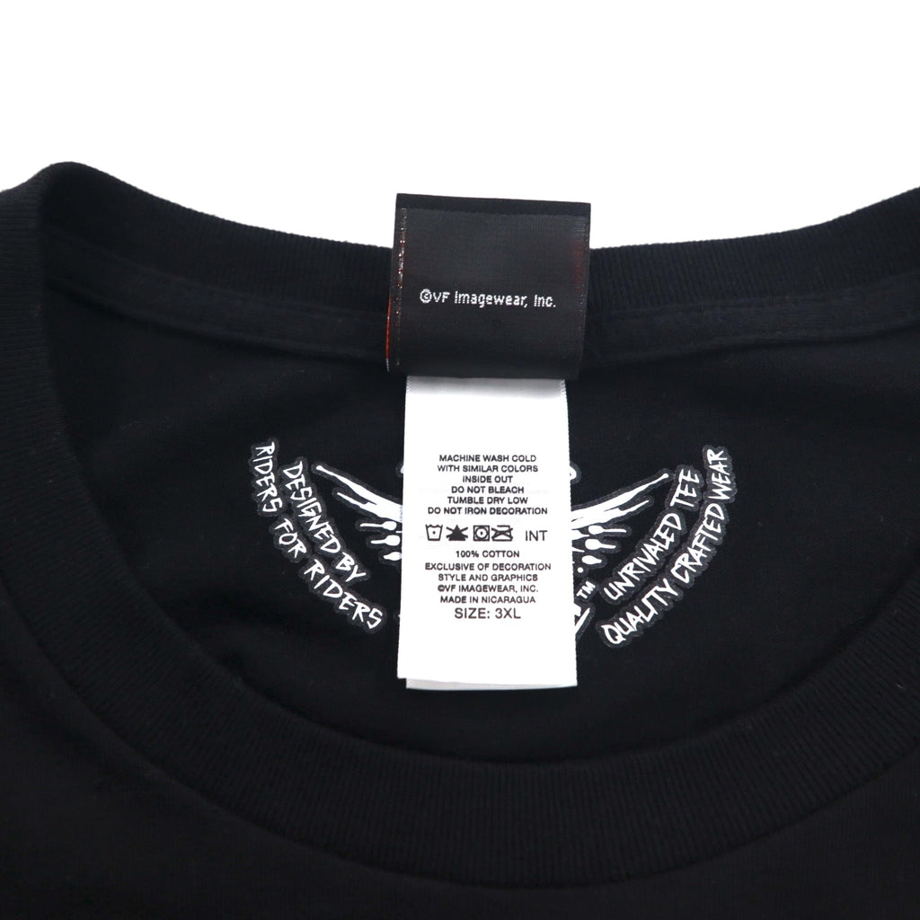 HARLEY DAVIDSON Skull Back Print T-Shirt 3XL Black Cotton BLACK JACK Made in Nicaragua